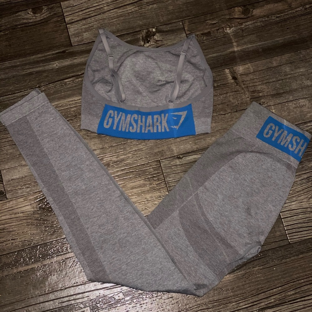Gymshark High Rise Flex Set Gray/Blue